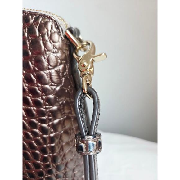 Brahmin Duxbury Satchel Petrol Magnus Croc Embossed Leather Bag Strap Dust Bag - Picture 13 of 16